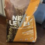 Next Level Dog Food: A bag of Next Level Super Premium Dog Food for normally active dogs.