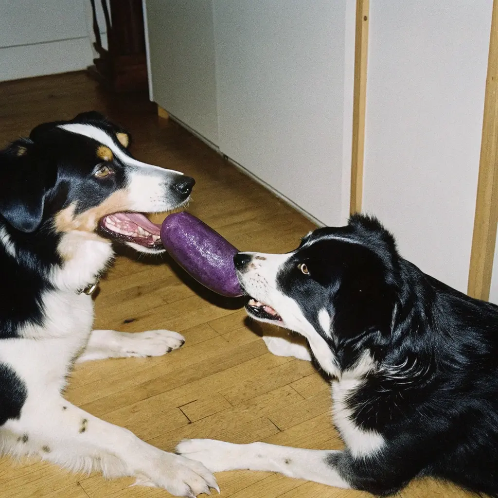 tow dogs eat and ask can dogs eat eggplant